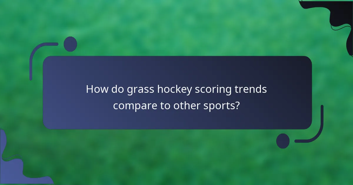 How do grass hockey scoring trends compare to other sports?