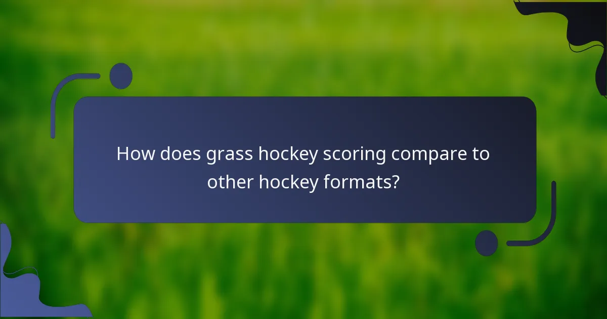 How does grass hockey scoring compare to other hockey formats?