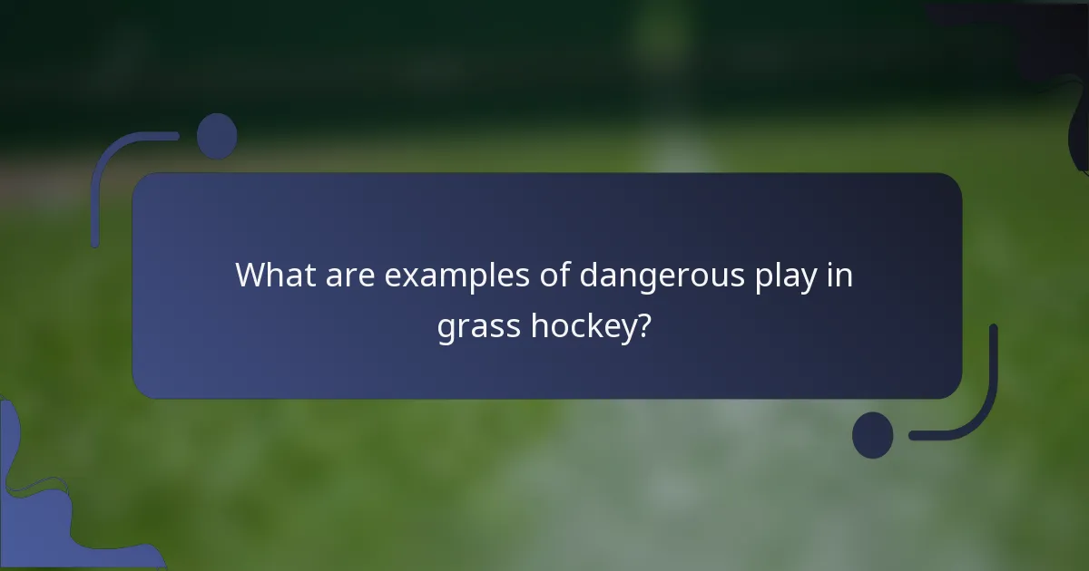 What are examples of dangerous play in grass hockey?