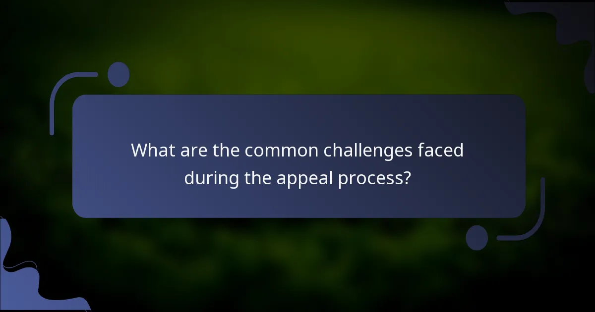 What are the common challenges faced during the appeal process?