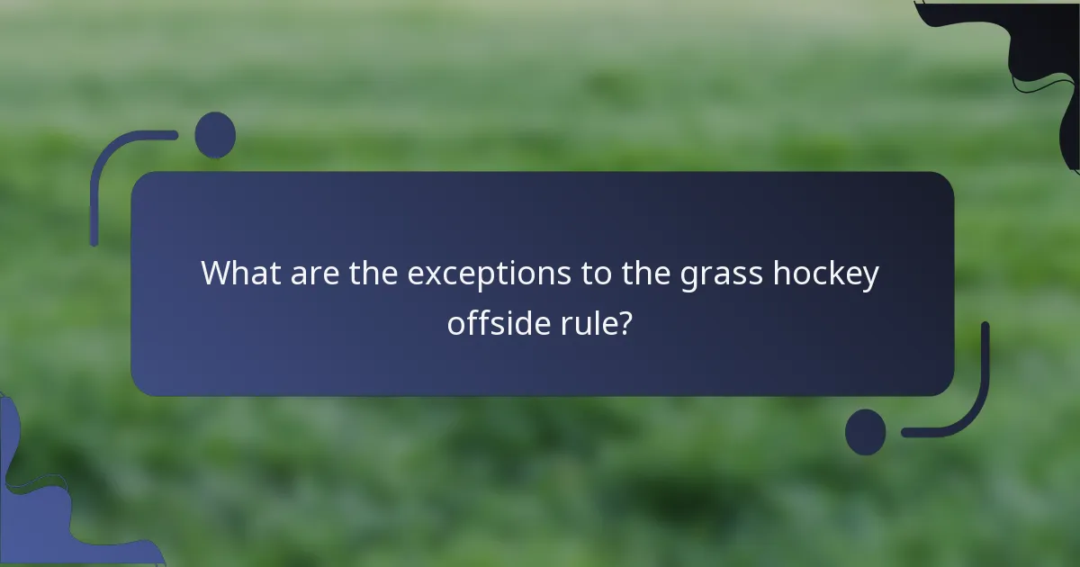 What are the exceptions to the grass hockey offside rule?