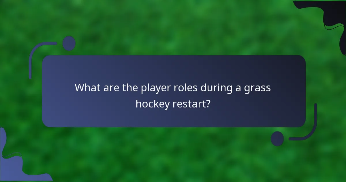 What are the player roles during a grass hockey restart?
