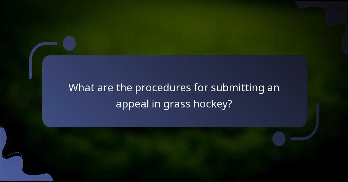 What are the procedures for submitting an appeal in grass hockey?