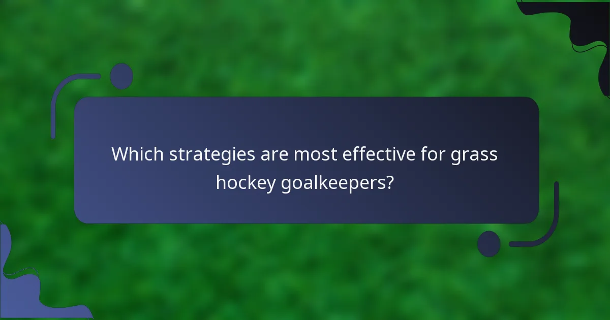 Which strategies are most effective for grass hockey goalkeepers?