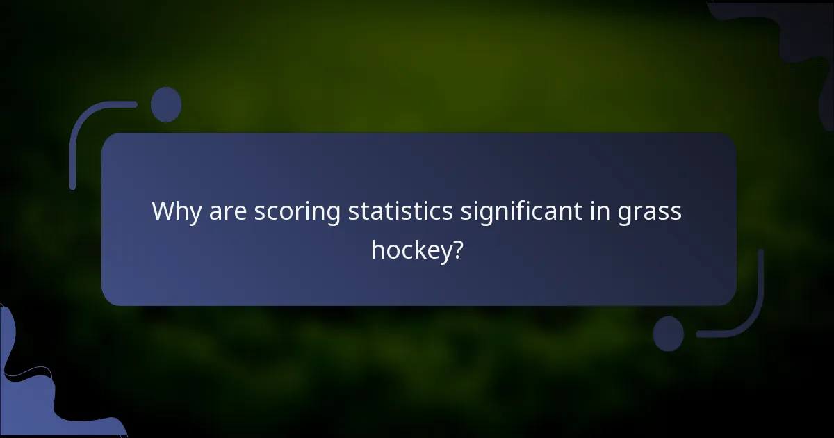 Why are scoring statistics significant in grass hockey?